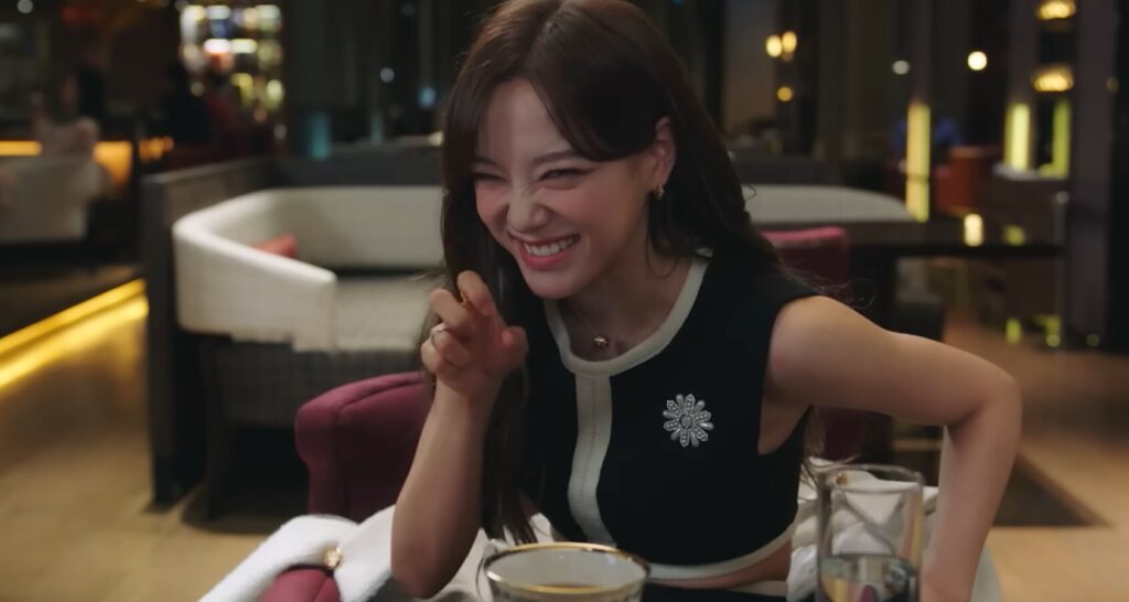 Shin Ha-ri teasing Tae-moo on their blind date in Business Proposal